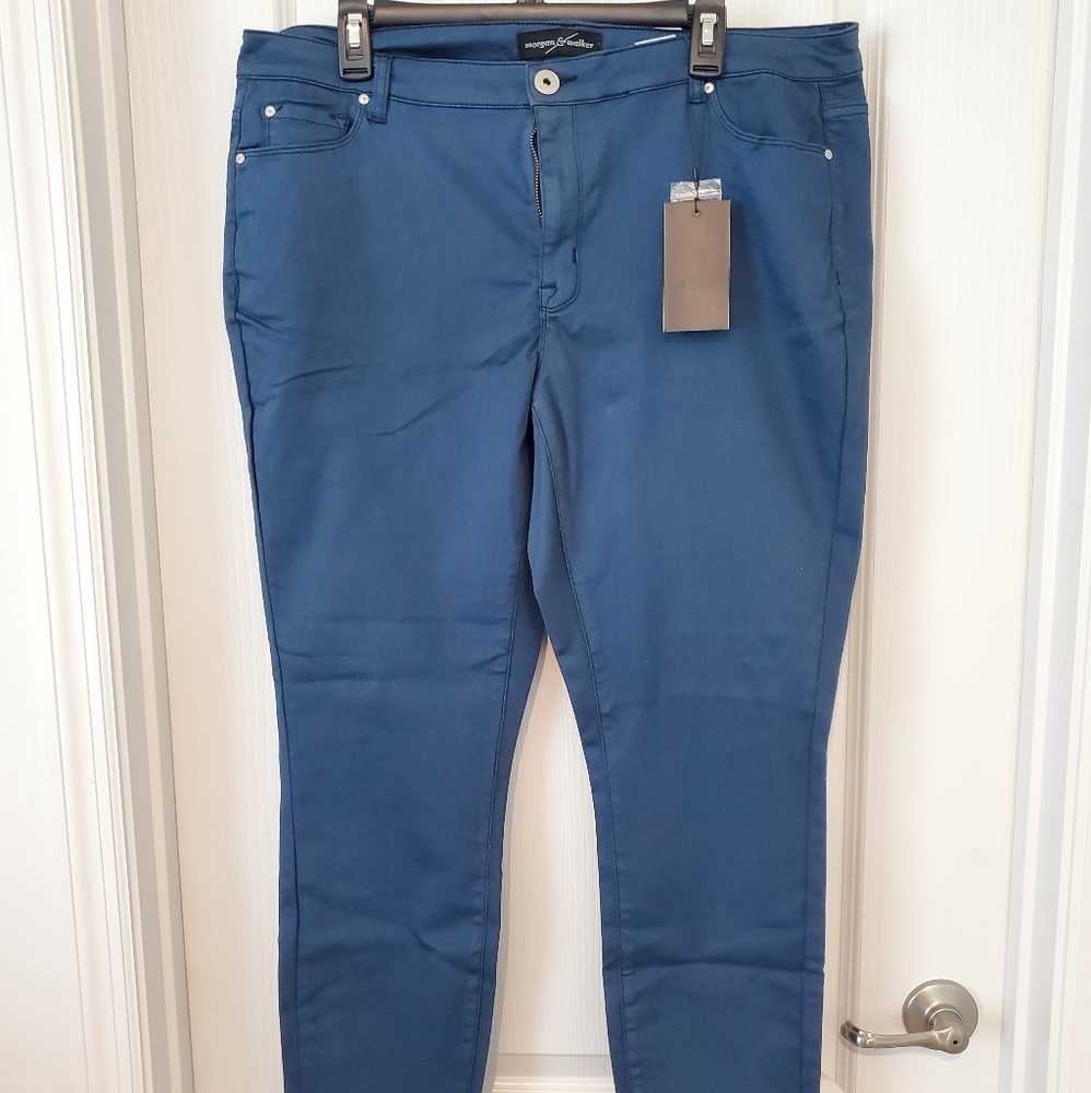 Blue stretch dress pants